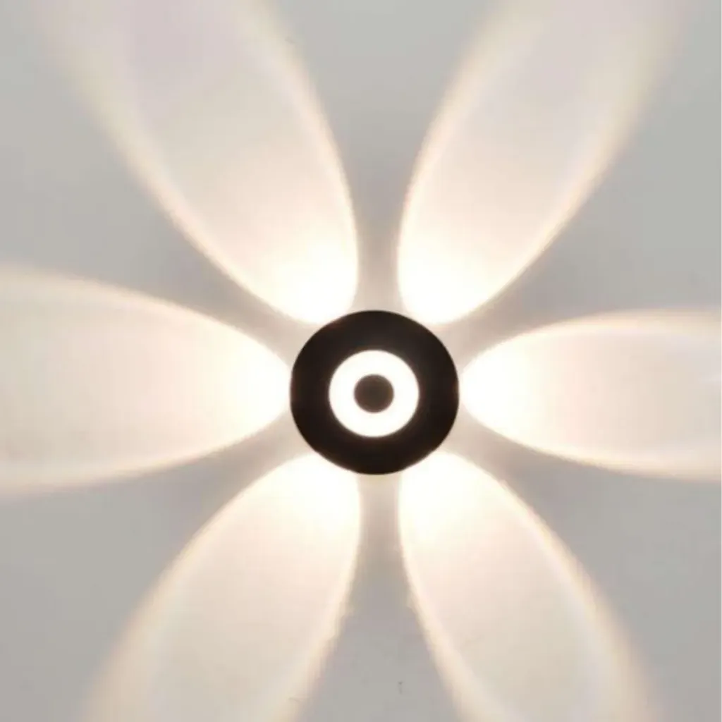 CELIGHT Led 6 Way Wall Light |6 Direction Light| 6-Way LED Wall Lamp |7W| Warm White| Outdoor Wall Lights for Balcony,Gate,Elevation,Garden| Wall Lamp| Decorative Flower Wall Light|Pack of 1